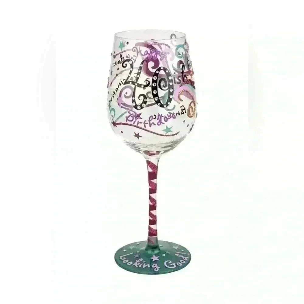 NEW IN PACKAGE TOPSHELF 40th BIRTHDAY WINE GLASS